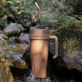 Axyaa Large Capacity Stainless Steel Thermos Bottle with Straw