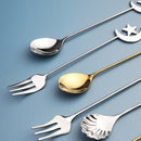 Axyaa Gold Star Moon Dinnerware Set - Stainless Steel, Eid Mubarak Ramadan Muslim Party