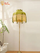 Axyaa Vintage Tassels Floor Lamp LED E27 Copper Art Deco Standing Light