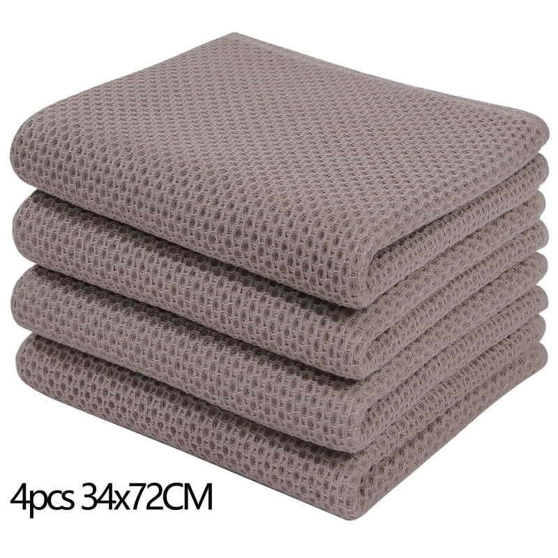 Axyaa Waffle Weave Kitchen Towel Set Absorbent Quick Dry Dishcloth Wash Cloth