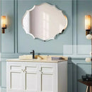Axyaa Scalloped Oval Mirror with Beveled Edge for Bathroom & Living Room