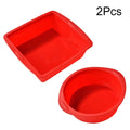 Silicone Cake Mold Tray Pans by Axyaa: Round & Square Nonstick Baking Pans
