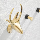 Axya Deer Head Coat Hook: Gold Home Wall Decor Key Hook