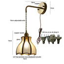 Axyaa Tiffany Glass LED Wall Light with Pull Chain Switch, Nordic Modern Design