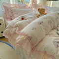 Axyaa Spring Flowers Princess Bedding Set: Duvet Cover, Sheet, Pillowcases