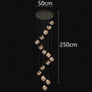 Axyaa Crystal Chandelier Stair Pendant Lamp Living Room Pendant Lights Interior Lighting