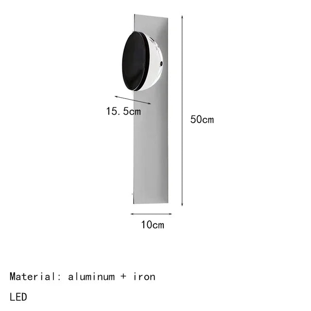 Axyaa Chrome LED Wall Lamp: Modern Science Fiction Sconce for Home Decor