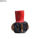 Axyaa Irregular Red Ceramic Vase for Desk and Room Aesthetic Decor