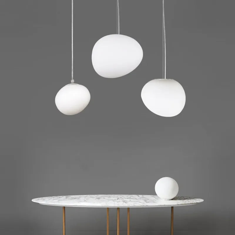Axyaa Round Glass Pendant Lights - Stylish Ceiling Lamps for Living Room