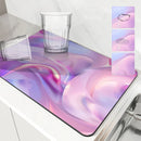 Axyaa Abstract Kitchen Drying Mat Set - Heat Resistant Non-slip Drain Pad for Counters