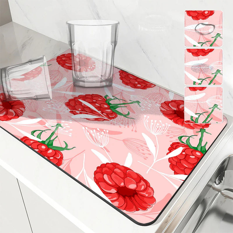 Axyaa Non-Slip Absorbent Drying Mat for Kitchen Counter and Tableware