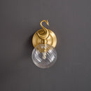 Axyaa Swan Glass Wall Lamp Fixture for Bedroom Bedside Corridor Stairwell, All Copper Indoor Decor