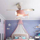 Axyaa Kids Aircraft LED Ceiling Fan Light Fixture Remote Dimming