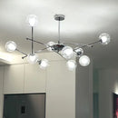 Axyaa Glass Chandelier Magic Bean Lights Chrome Pendant Lamp for Living Room