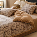 Luxury Milk Velvet Bedding Set, Floral Duvet Cover, Warm Flannel Fleece Linens