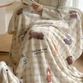Axyaa Cartoon Puppy Fleece Blanket | Double-Layer Thick Warm Throw | Soft Plush Plaid