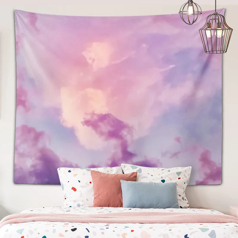 Axyaa Melodious Clouds Art Tapestry Wall Hanging - Hippie Bedroom Dorm Room Decor
