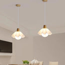 Axyaa Nordic Wooden Flower LED Bedside Chandelier Room Lighting