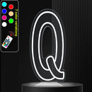 Axyaa Neon Letter Light Sign A-Z Alphabet with Color-Changing Illuminated Lights