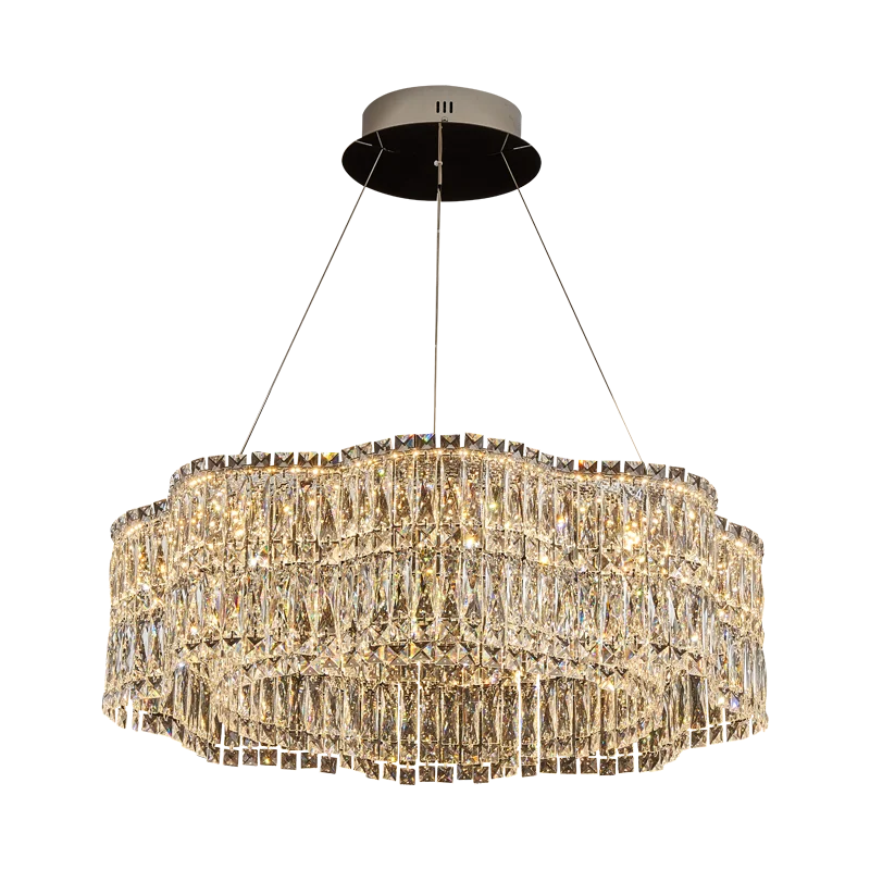 Axyaa Crystal Chandelier: Luxury High-End Living Room Bedroom Restaurant Lamps