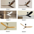 Axyaa Retro Solid Wood Ceiling Fan Light for Dining and Living Room