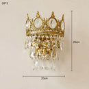 Axyaa Crystal Crown Copper Wall Lamp - French Light Luxury Retro Lighting