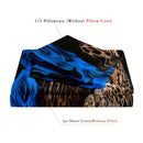 Axyaa Rose Leopard Animal Print Duvet Cover Set - Romantic Bedroom Decor