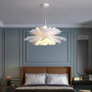 Axyaa Lotus Shape LED Chandeliers Cream Lighting Fixtures for Modern Living Room