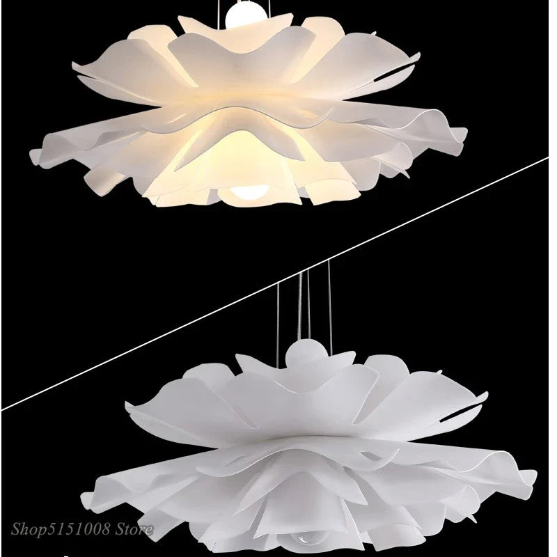 Axyaa White Acrylic LED Chandelier for Modern Nordic Bedroom and Living Room