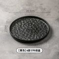 Axyaa Round Ceramic Steak Plate, Black Luxury Western Food Exquisite Tableware