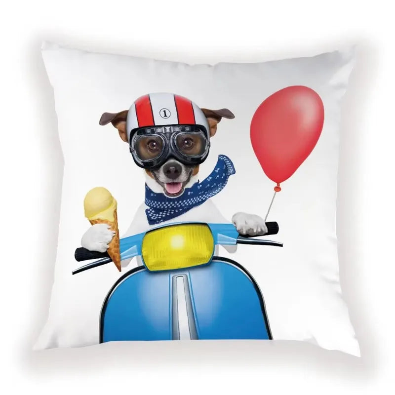 Cute Dog Cat Pillow Cover 45X45CM for Home Decor - Axyaa Brand