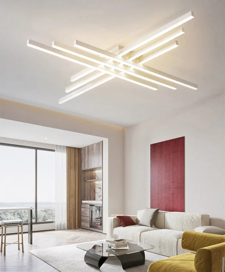 Axyaa Modern Line Ceiling Lamp LED Strip Lights for Living Room Bedroom Kitchen