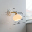 Axyaa White Glass LED Wall Light with Pull Chain Switch for Bedroom, Living Room, or Stairway