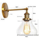 Axyaa Red Bronze LED Wall Lamp with Pull Chain Switch and Clear Glass