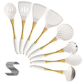 Axyaa Silicone Kitchen Utensil Set: Spatula, Turner, Pasta Colander, Shovel