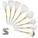 Axyaa Silicone Kitchen Utensil Set: Spatula, Turner, Pasta Colander, Shovel