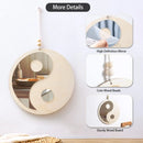 Axyaa Boho Yin Yang Wood Mirror for Home Decor Feng Shui Aesthetic