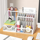 Axyaa Mesh Desk Organizer with Drawer - 7 Compartments, Multifunctional Pen Holder