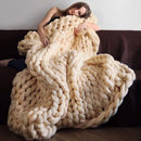 Axyaa Chenille Chunky Knit Blanket - Cozy, Warm & Thick Handmade Throw