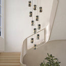 Axyaa Modern Spiral Staircase Pendant Light Crystal Restaurant Creative Minimalist