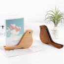 Axyaa Black Walnut Wooden Desk Calendar Holder Base, Solid Wood Bird Ornament, Creative Note Folder