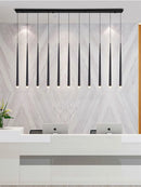 Axyaa Modern Black Column LED Chandelier for Stylish Home Lighting