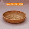 Rattan Basket Snack Bread Fruit Tray by Axyaa