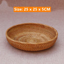 Rattan Basket Snack Bread Fruit Tray by Axyaa