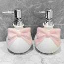 Axyaa Bow Soap Dispenser Set for Bathroom Hand Sink - Refillable Shampoo Conditioner Bottles