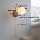 Axyaa Rotatable Vintage LED Wall Sconce Walnut Wood Loft Bedroom Light