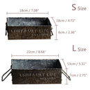 Axya Vintage Metal Bread Storage Tray, Rectangular Dessert Plate Decor