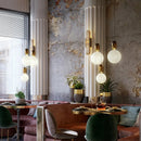 Axyaa Modern Glass Chandelier Pendant Lights Black Gold for Dining & Bedroom