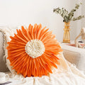 Axyaa Velvet Pink White 3D Chrysanthemum Throw Pillow Bouquet Model