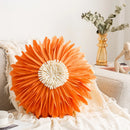 Axyaa Velvet Pink White 3D Chrysanthemum Throw Pillow Bouquet Model